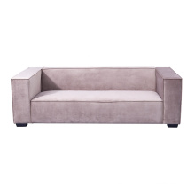 Grey Fabric Divano Living Room Lounge Furniture Velvet Modern I Shaped Sofa
